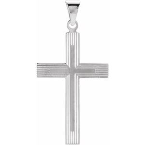14K White Gold Cross Pendant