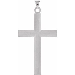 14K White Gold Cross Pendant