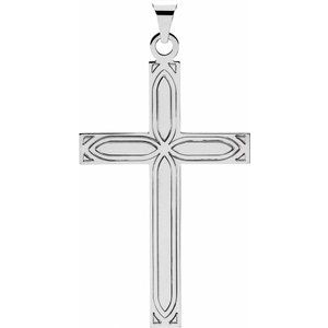 14K White Gold Cross Pendant