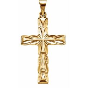 14K Yellow Gold 23.5x15.5 mm Cross Pendant