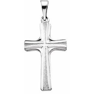14K White Gold 20x12 mm Cross Pendant