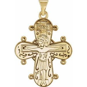 14K Yellow Gold Dagmar Cross Medal Pendant