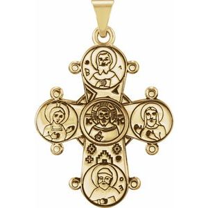 14K Yellow Gold Dagmar Cross Medal Pendant