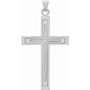 Sterling Silver 49.4x25 mm Cross Pendant