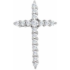 14K Yellow Gold 1/3 CTW Natural Diamond Cross Pendant