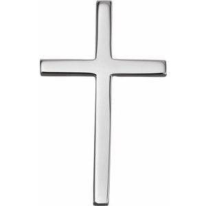 18K White Gold 29.5x18.2 mm Cross Pendant
