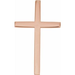 14K Rose Gold 25.7x15.7 mm Cross Pendant