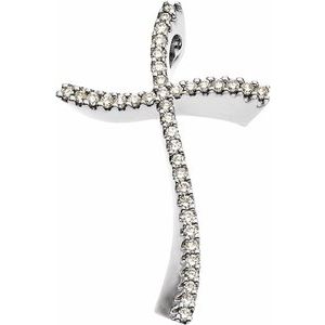 14K Yellow Gold 3/8 CTW Natural Diamond Cross Pendant