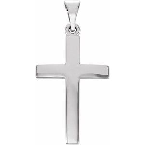 10K White Gold Cross Pendant