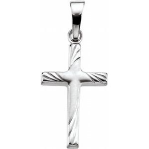 14K Yellow Gold 17.5x12 Cross Pendant
