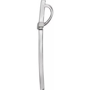 14K White Gold 32x19.25 mm Cross Pendant