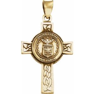 14K Yellow Gold U.S. Air Force Cross Pendant