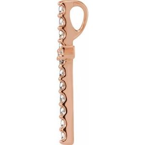 14K Rose Gold 1/2 CTW Natural Diamond Petite Cross Pendant
