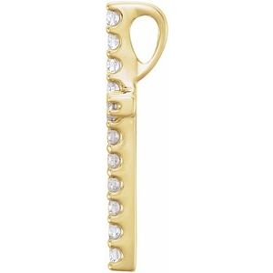 14K Yellow Gold 1/5 CTW Natural Diamond Petite Cross Pendant