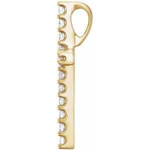 14K Yellow Gold 1/4 CTW Natural Diamond Petite Cross Pendant
