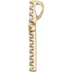 14K Yellow Gold 1/6 CTW Natural Diamond Petite Cross Pendant