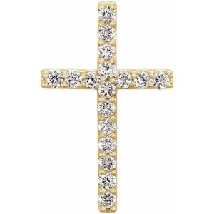 14K Yellow Gold 1/6 CTW Lab-Grown Diamond Petite Cross Pendant
