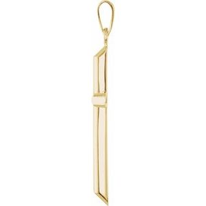 14K Yellow Gold 33.25x19 mm Unadorned Cross Pendant