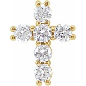 14K Yellow Gold 1/4 CTW Natural Diamond Cross Pendant