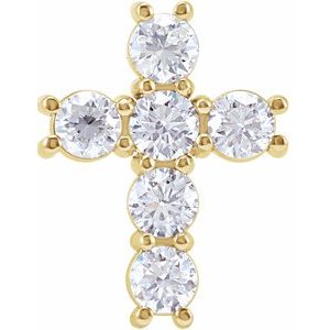 14K Yellow Gold 1/2 CTW Natural Diamond Cross Pendant