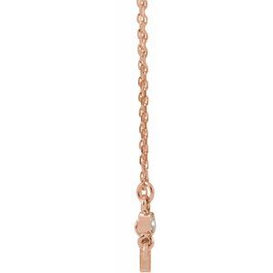 14K Rose Gold .03 CTW Natural Diamond Sideways Cross 16-18" Necklace