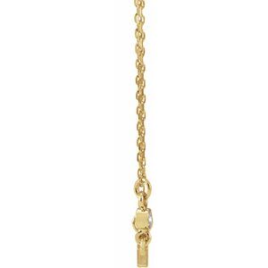 14K Yellow Gold .03 CTW Natural Diamond Sideways Cross 16-18" Necklace