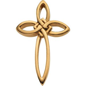 14K Yellow Gold 36.25x23.75 mm Cross Pendant