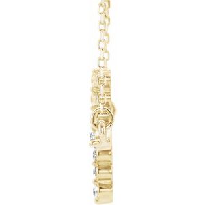 14K Yellow Gold 1/5 CTW Natural Diamond Sideways Cross 16-18" Necklace