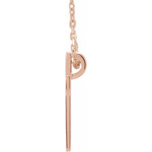 14K Rose Gold Open Cross 16-18" Necklace