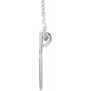Platinum Open Cross 16-18" Necklace