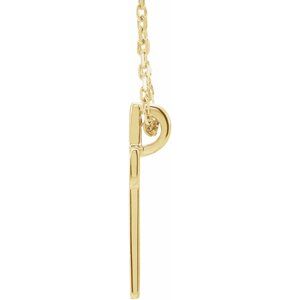 14K Yellow Gold Open Cross 16-18" Necklace
