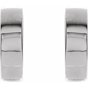 14K White Gold Hinged 14.5 mm Hoop Earrings