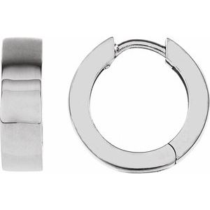 Platinum Hinged 14.5 mm Hoop Earrings