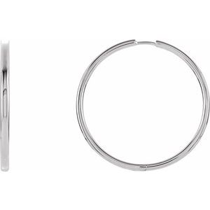Sterling Silver Hinged 38 mm Hoop Earrings