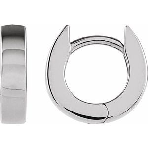 Sterling Silver Hinged 10.2 mm Hoop Earrings