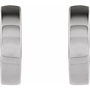 14K White Gold Hinged 10.2 mm Hoop Earrings