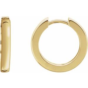 18K Yellow Gold Hinged 16 mm Hoop Earrings