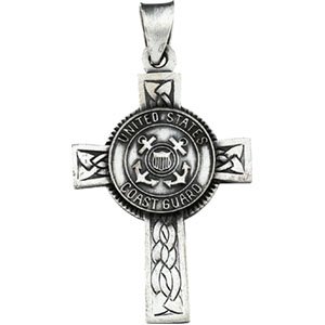 14K Yellow Gold U.S. Coast Guard Cross Pendant
