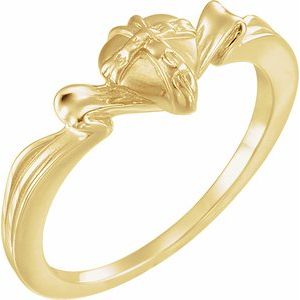 10K Yellow Gold The Gift Wrapped HeartÂ® Chastity Ring Size 8