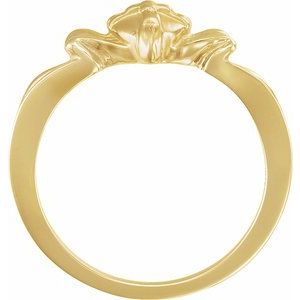 14K Yellow Gold The Gift Wrapped HeartÂ® Chastity Ring Size 8