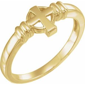 10K Yellow Gold Cross Chastity Ring