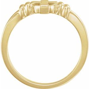 14K Yellow Gold Cross Chastity Ring