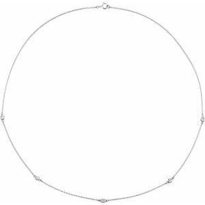 14K White Gold 1/2 CTW Natural Diamond 5-Station 18" Necklace