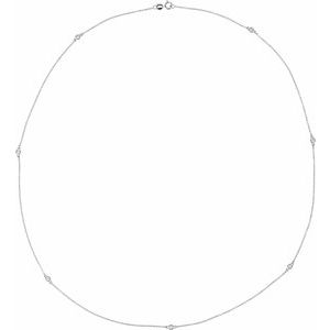 14K White Gold 1/4 CTW Natural Diamond 7-Station 24" Necklace