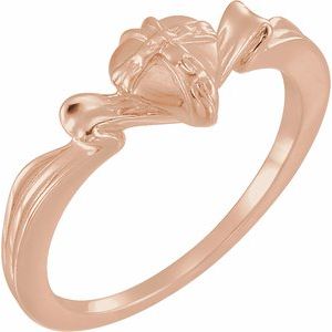14K Rose Gold The Gift Wrapped HeartÂ® Chastity Ring Size 6