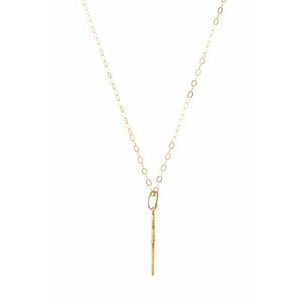 14K Yellow Gold Cross 15" Necklace