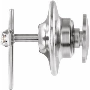14K White Gold .025 CT Natural Diamond Cross Lapel Pin