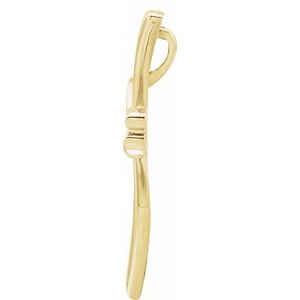 14K Yellow Gold 49.25x30.5 mm Modern Cross Pendant