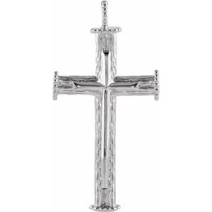 14K White Gold Cross Pendant