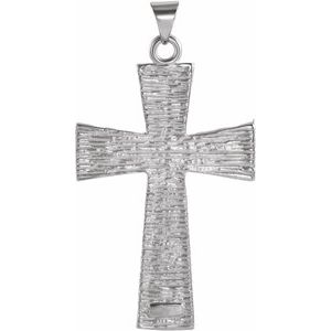 14K White Gold Cross Pendant